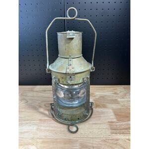 Vintage Oil Lamp Brass Copper Nautical Ship Lantern Boat Light
